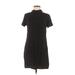 Brandy Melville Casual Dress - Shift High Neck Short sleeves: Black Print Dresses