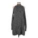 Express Outlet Casual Dress - Sweater Dress: Black Marled Dresses - Women's Size Medium