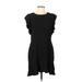 Lucy Paris Casual Dress Crew Neck Short sleeves: Black Print Dresses - Women's Size Large