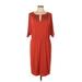 Ellen Tracy Casual Dress - Midi: Orange Dresses - Women's Size Large