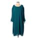 Kiyonna Casual Dress - Shift: Teal Solid Dresses - Women's Size 4 Plus