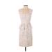 BCBGMAXAZRIA Casual Dress - Party Scoop Neck Sleeveless: Ivory Dresses - Women's Size 4