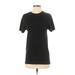 Sean John Short Sleeve T-Shirt: Black Print Tops - Women's Size Small