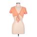 Princess Vera Wang Short Sleeve Top Orange Plunge Tops - New - Women's Size 12