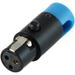 Cable Techniques LPS Low-Profile Right Angle TA3F Connector (Blue, Large) CT-LPS-3FL-B