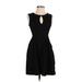 Cynthia Rowley TJX Casual Dress - A-Line Keyhole Sleeveless: Black Solid Dresses - Women's Size X-Small