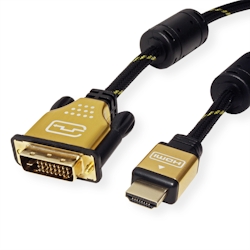 ROLINE GOLD Monitorkabel DVI (24+1) - HDMI, ST/ST, 2 m Image