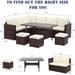 7-Pieces PE Rattan Wicker Patio Dining Sofa Set, Outdoor Large Sofa Table and Chair, Conversation Sets - 30"w x 52"L x 26.2"H