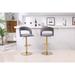 Set of 2 Modern Barstools, Swivel Velvet Bar Stools, Adjustable Tufted Pub Chairs with Nailhead Trim, Footrest and Low Back