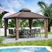 Kozyard Caesar Hardtop Gazebo with Steel Roof, Netting and Curtain