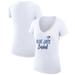 Women's G-III 4Her by Carl Banks White Toronto Blue Jays Team Graphic V-Neck Fitted T-Shirt