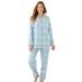 Plus Size Women's Classic Flannel Pajama Set by Dreams & Co. in Soft Iris Plaid (Size 14/16) Pajamas
