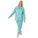 Plus Size Women's Classic Flannel Pajama Set by Dreams & Co. in Pale Ocean Winter Trees (Size 38/40) Pajamas