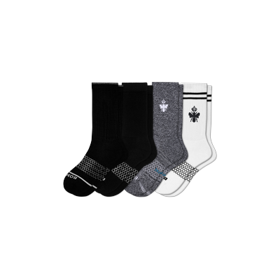 Men's Calf Sock Starter 4-Pack - Black Mix - Extra Large - Merino Wool Blend - Bombas