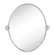 Oval Chrome Metal Pivot Bathroom Vanity Mirror Tilting Vanity Mirrors for Wall 19x24''