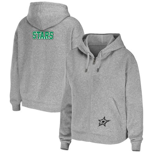 Damenbekleidung von Erin Andrews Heather Grey Dallas Stars Kapuzenpullover mit durchgehendem Reißverschluss