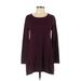 Hannah Casual Dress - Sweater Dress: Burgundy Dresses - Women's Size Small