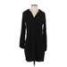 Splendid Casual Dress - Shift V Neck Long sleeves: Black Print Dresses - Women's Size Small