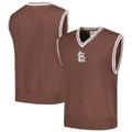 Men's PLEASURES Brown St. Louis Cardinals Knit V-Neck Pullover Sweater Vest