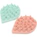 2pcs Silicone Bath Brush Silcone Body Scrubbers Handheld Shampooer Clean Shampoo Bath Silicone Brush Body Bath Brush Scalp Cleansing Brush Hair Care Silicon Bath Brush Scalp Brush