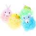 4pcs Bath Ball Bath Flower Loofah Sponge Loofah Dish Sponge Bath Sponges for Shower Bath Loofah Animal Bath Loofahs Exfoliating Scrubber Baby Bath Tools Kid s Loofah Sponge Baby