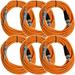 Seismic Audio - 6 Pack of Orange 25 Ft XLR Female to 1/4 TRS Patch Cables Orange - SATRXL-F25Orange-6Pack