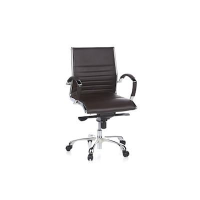 Bürostuhl / Chefsessel PARMA 10 Leder braun Chrom hjh OFFICE Image