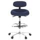 hjh OFFICE Hocker / Drehhocker / Arbeitsstuhl WORK MF Stoff blau Chrom hjh OFFIC