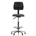 Hocker / Drehhocker / Arbeitsstuhl TOP WORK 11 Hartschaum schwarz Chrom hjh OFFICE