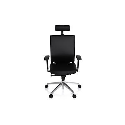 Bürostuhl / Chefsessel PORTO MAX HIGH Leder schwarz hjh OFFICE