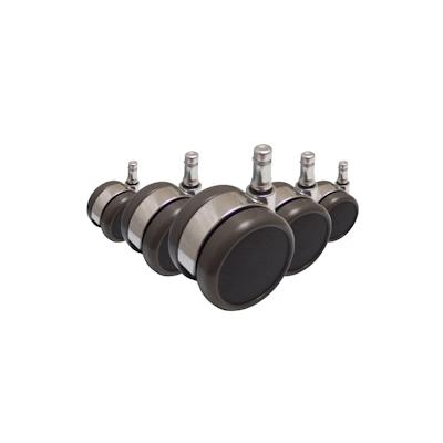 5x Design-Rollen ROLO LUX 11mm / 65mm Büro-Stuhl-Rollen für Hartböden Chrom (5er Pack) hjh OFFICE Image