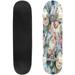 Skateboards for Beginners Seamless design Colorful abstract flowers bouquet a cream color 31 x8 Maple Double Kick Concave Boards Complete Skateboards Outdoor for Adults Youths Kids Teens Gifts