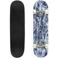 Skateboards for Beginners Seamless paisley stamped distressed effect abstract ethnic paisley 31 x8 Maple Double Kick Concave Boards Complete Skateboards Outdoor for Adults Youths Kids Teens Gifts
