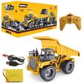 HiMiss 1/18 Huina 1540 Rc Dump Truck Remote Control Excavator Toys Alloy RC Model Toy Engineering Vehicle Kids Cars