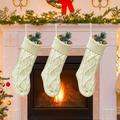 iOPQO Christmas Stockings Christmas Tree Decorations Christmas Stockings With Large Knitted Stockings Gifts Christmas Decorations Indoor Classic Christmas Stockings Chr Christmas Hanging Decorations