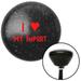 American Shifter Red I Love My Import Black Retro Metal Flake Shift Knob with M16 x 1.5 Insert Shifter Brody