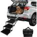 Portable 5 Steps Dog Car Stairs Aluminum Lightweight Foldable Pet Ramp for Smell and Middle Dogs with Nonslip Surface for Trucks SUVs High Beds and Sofa Supports up to 150 lbs Black