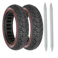 Ulip 2PCS 8.5 Inch Solid Tire 8 1/2x2 Electric Scooter Honeycomb Tires 50/75-6.1 Front & Rear Replacement Off-Road Tire with 2 Steel Crowbars -Slip & Shock Absorbing