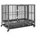 moobody Dog Cage with Wheels and Pull Out Tray Steel Dog Crate Cage Kennel Pet Playpen for Indoor Outdoor 36.2 x 24.4 x 29.9 Inches (W x D x H)