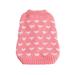 Dog Clothes Heart Pattern Knitting Sweaters Pet Costume Pet Dog Wearing Decoration for Dog Pet Size S