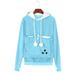 Women s Animal Pouch Hoodie Tops Sweatshirt Carry Cat Breathable Casual Pullover Blouse Womens Small Pet Carrier Dog Cat Pouch Hoodie Pullover Tops XXXXL&Light Blue