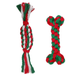 Christmas Stocking Toy Christmas Dog Rope Toy Gift Set Candy Cane Rope Toy Cotton Chew Toy for Puppy Teething Cleaning and Training - style 4