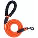 Reflective Multi-Color Dog Traction Rope Round Rope Dog Strap Comfortable Handle Suitable for Medium and Large Dogs (Orange)