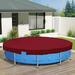 10 Ft Waterproof Round Polyester Pool Cover For Above Ground Pools Swimming Pool Cover Protector Winter Safety Cover (Red)