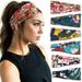 Walbest Womens Floral Print Sports Headband Wide Headband Sweatband Running Yoga Anti Sweat Hairband