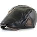 Men s Newsboy Hat Classic Flat Cap PU Leather Cabbie Ivy Hat Gatsby Driving Hunting Fishing Hat for Father Dad