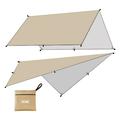 Camping Tarp Hammock Rain Fly Camping Tarp Waterproof Lightweight Backpacking Rain Tarp Shelter for Hiking Outdoor Protection Easy Setup Pop Up Portable Sun Shelter with Carrying Bag