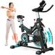 pooboo Magnetic Resistance Indoor Cycling Bike Belt Drive Indoor Exercise Bike Stationary Monitor with Ipad Mount ï¼†Comfortable Seat for Home Cardio Workout Cycle Bike Training 2022 Upgraded Version
