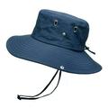 Fishing Climbing Hat Men Summer Mesh Bucket hats Sun Protection Hat Wind Rope Panama Hat Foldable Eye Protection Visors