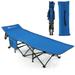 Goplus Wide Foldable Camping Cot Heavy-Duty Steel Indoor & Outdoor Sleeping Cot Blue